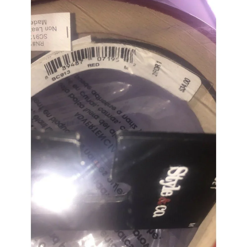 Style & Co. 2 for 1 Glitter Skinny Belts Black/Red Women's Size Medium